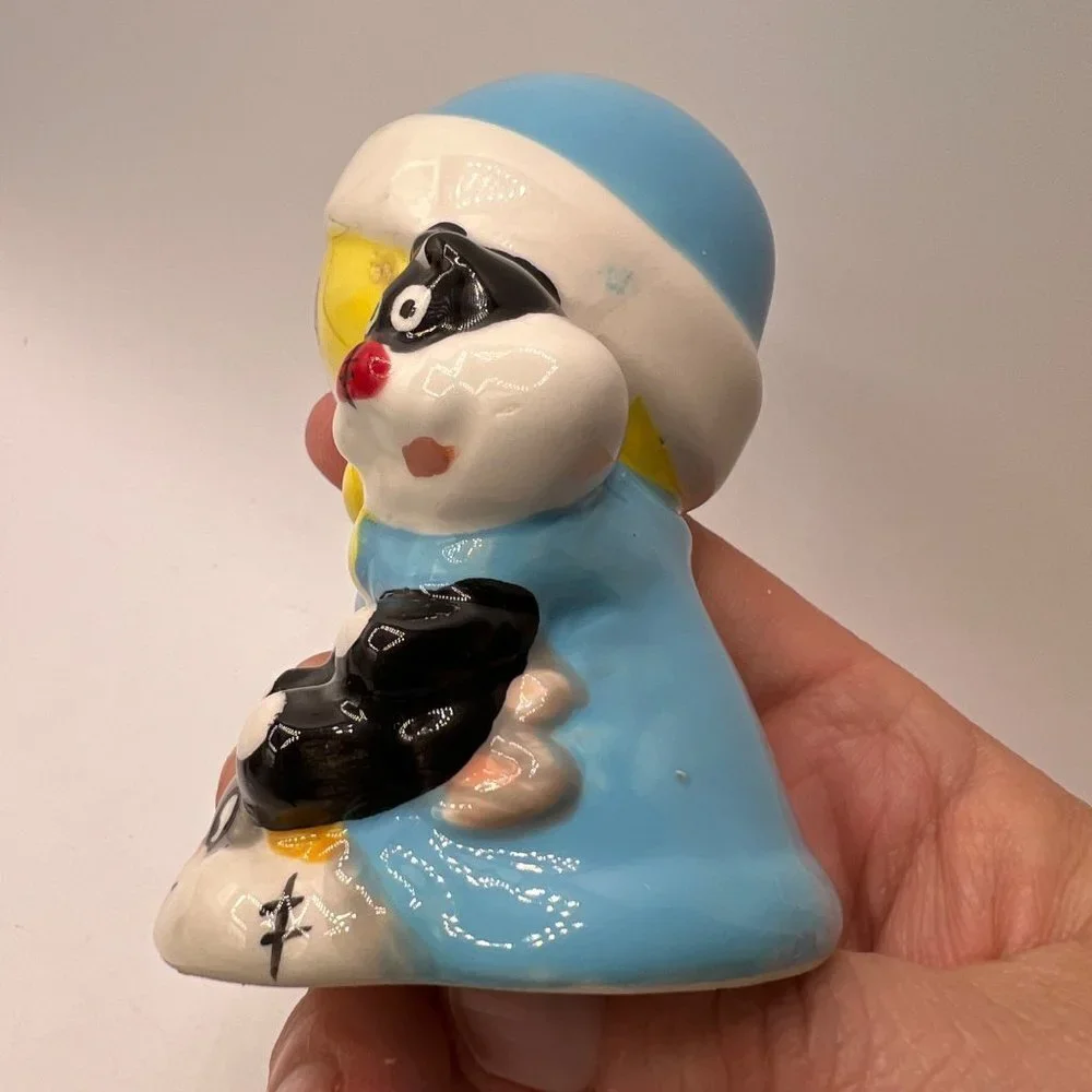 Vintage Tweety Bird Salt And Pepper Shakers Looney Tunes Blue Yellow